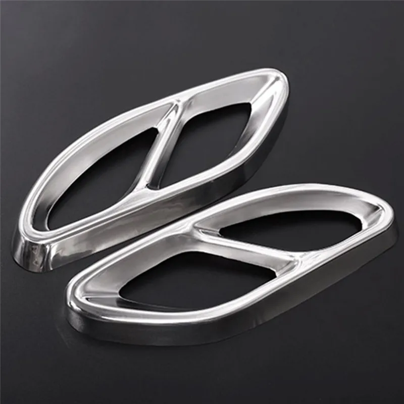 

1pairs Car Exhaust Pipe Tail Cover Trim for Mercedes Benz E-class W213 W205 GLC C a Class A180 A200 W176 2015 2016 2017 AMG