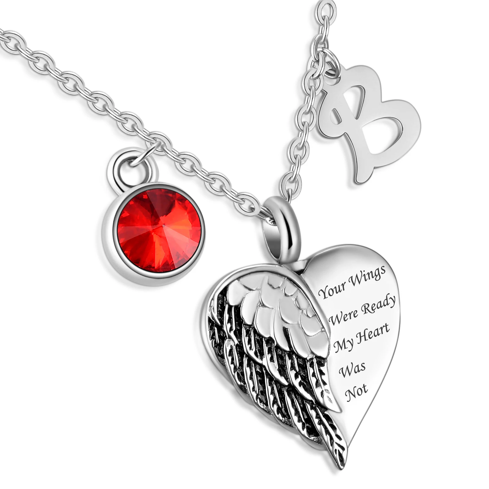 

Stainless Steel Your wings were ready my heart was not cremation necklace memorial ashes urn fashion jewelry keepsake pendant