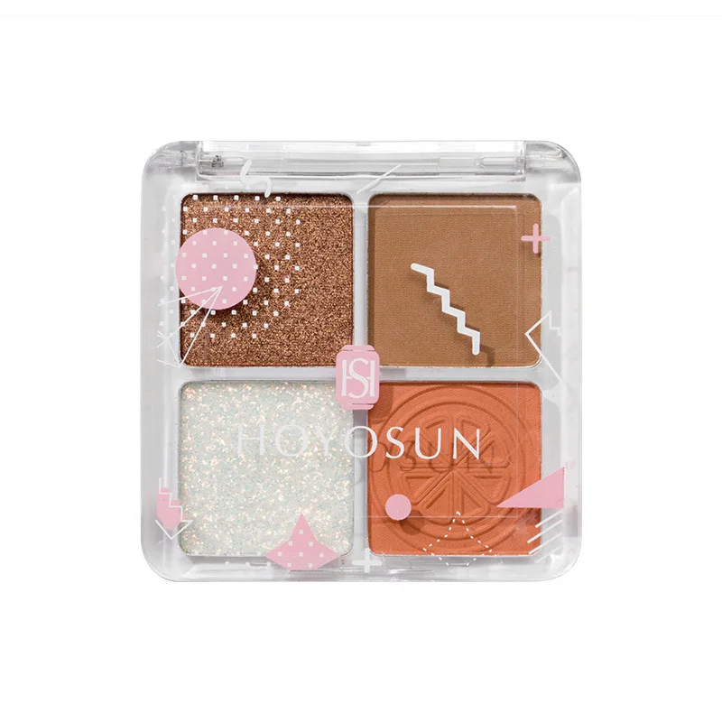 

Eye Shadow Matte Pearly Lustre Dazzling Pink Highlight Four-Color Eyeshadow Compact