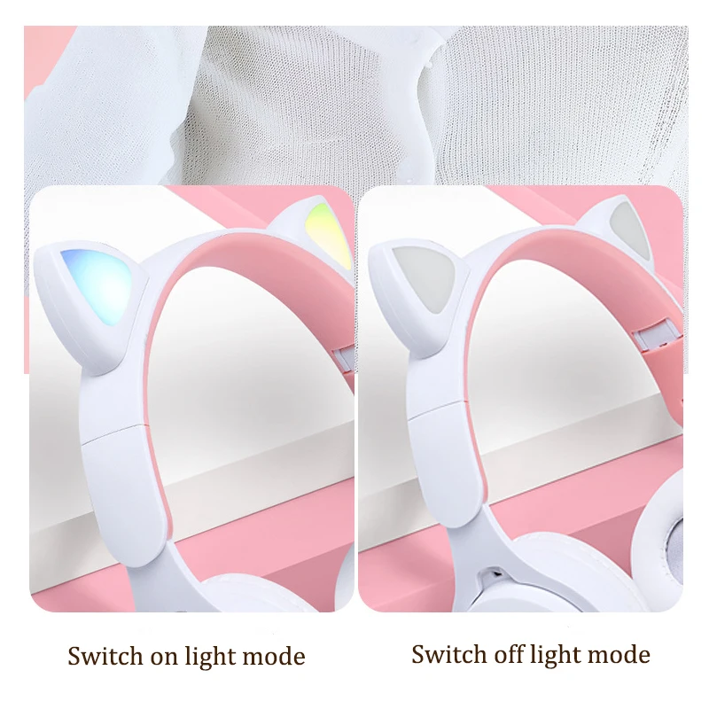 Детские беспроводные наушники с милыми кошачьими ушками игровой геймпад