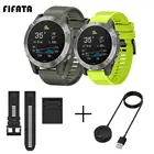 Сменный силиконовый ремешок FIFATA 26 22 20 мм + 100 см док-станция для быстрой зарядки для умных часов Garmin Fenix 5 5S 5X 6 6S 6X