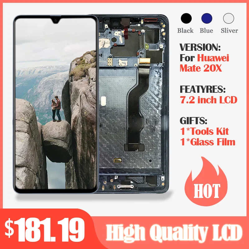 Amoled ЖК-дисплей для Huawei Mate 20 X LCD + сенсорный экран дигитайзер сборка 20X Mate20 замена