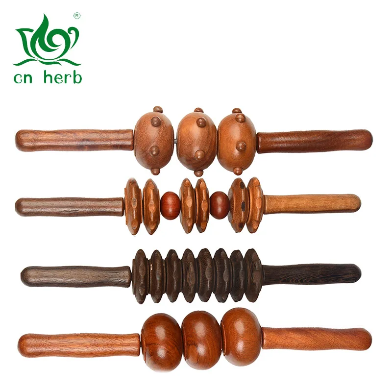 

CN Herb Free shipping rosewood massage roller mahogany massager wooden push back three-gear roller back