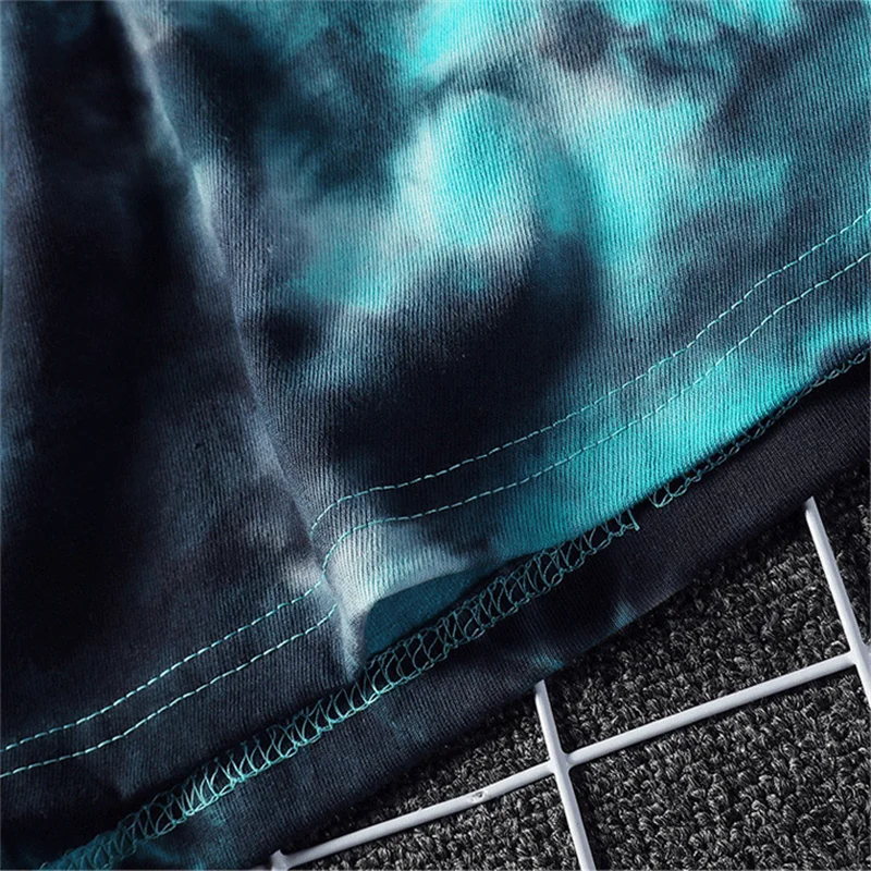 Harajuku New Summer Tie Dyeing Gradient Men's t-shirt Fashion Short Sleeve Tee Tops Male Hip hop Retro Sweatshirts T Shirt Men | Мужская