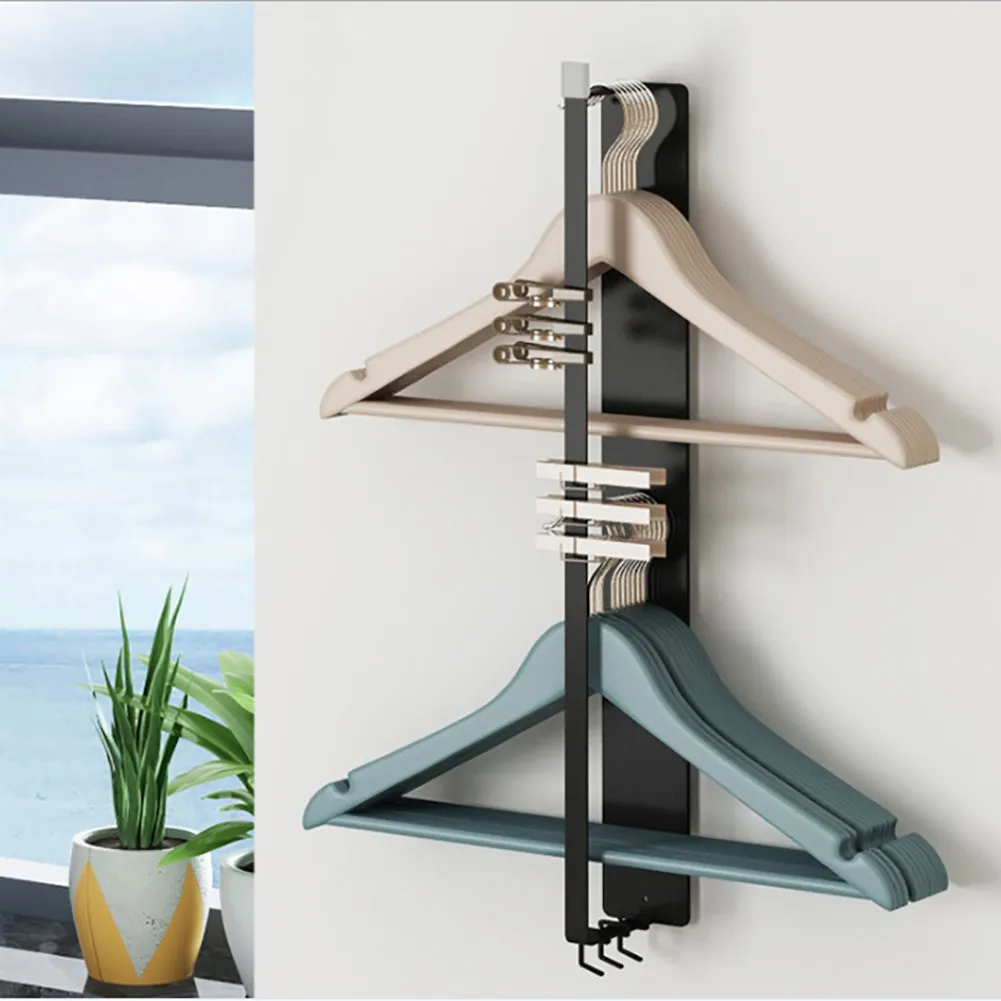 

Wall Mounted Clothes Hanger Organizer No Drilling No Damage To Walls Waterproof Easy To Use Space Saving
