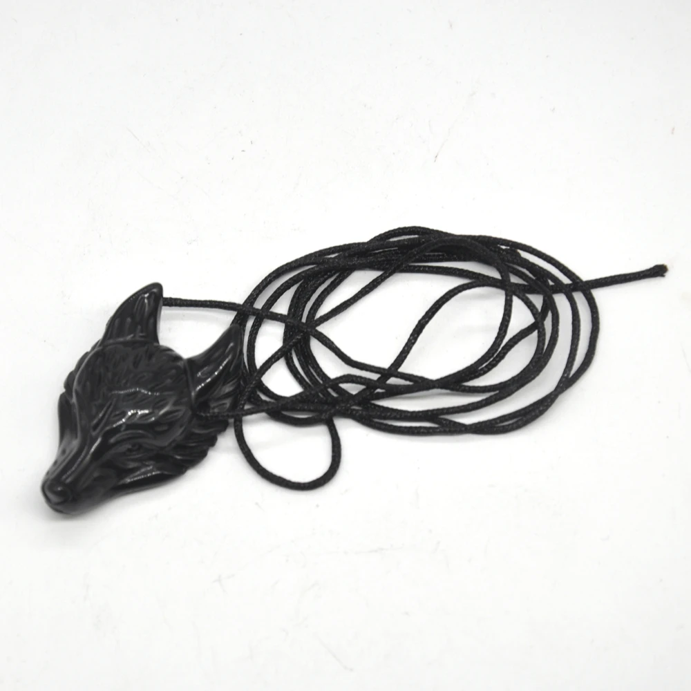 1 5 &quotподвеска в виде волчьей головы черный обсидиан натуральный камень