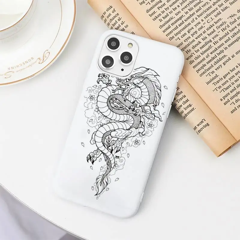 

dragon chinese cool Phone Case Candy Color White for iPhone 11 pro XS MAX 8 7 6 6S Plus X 5S SE 2020 XR
