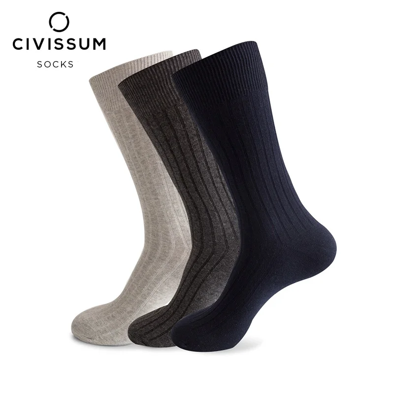 

Мужские осенне-зимние тонкие полосатые носки CIVISSUM из чесаного хлопка