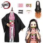 Костюм для косплея Kamado Nezuko из аниме рассекающий демонов, костюм-парик для взрослых и детей на Хэллоуин