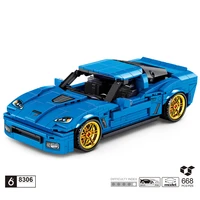 technical speed building block chevrolets muscle car simulation model bricks corvettes z06 pull back vehicle toys for boys gifts