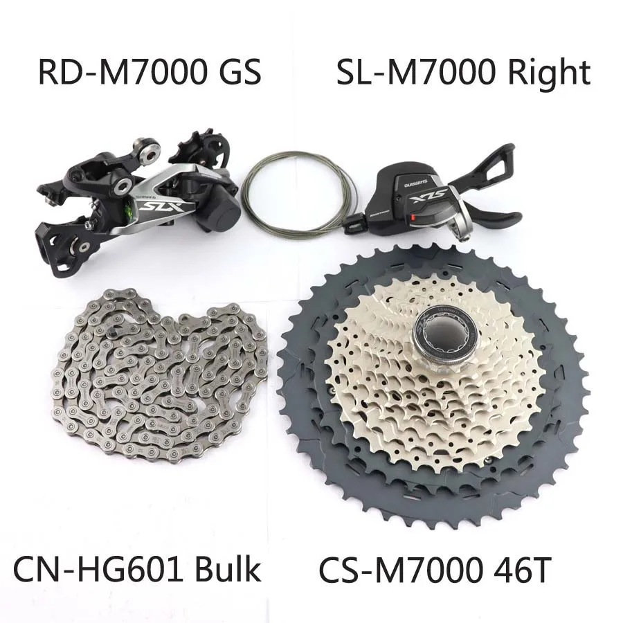 11-46T SHIMANO SLX M7000 группа MTB M7000 кассета sprocke 11 скорость 42T 46T M7000 задний переключатель рычаг переключения передач HG601 11 цепь скорости - Цвет: 11-46T