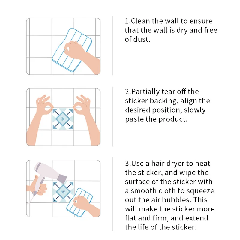 10 шт./компл. Современная Наклейка на стену белая мозаика ПВХ плитка наклейка