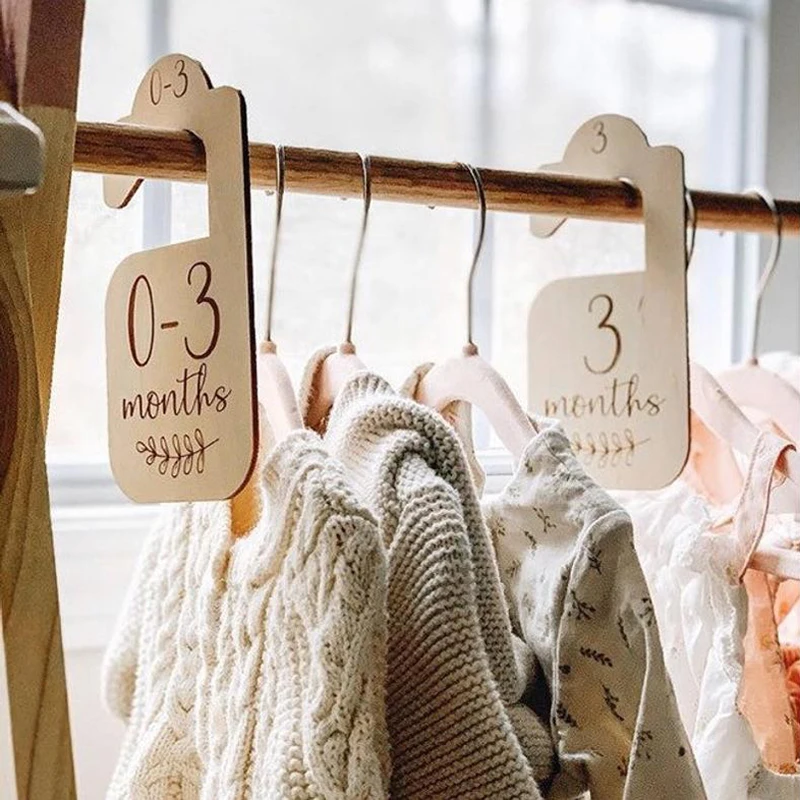 

Baby Closet Organizer ,Nursery Decor,Wood Baby Decor, Newborn Milestone Card