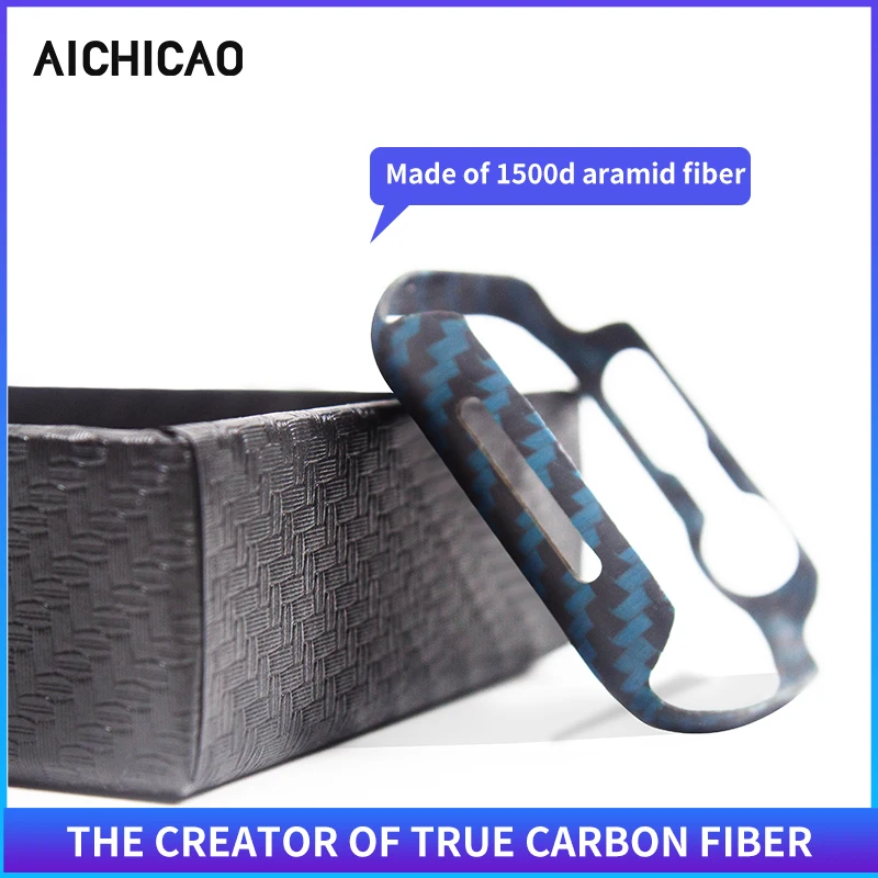 For Apple Watch  Series4 5 6 7 45mm Ultra-thin Anti-Fall Hard Cover For Iwatch Series7 41mm 100% Real Pure Carbon Fiber Case