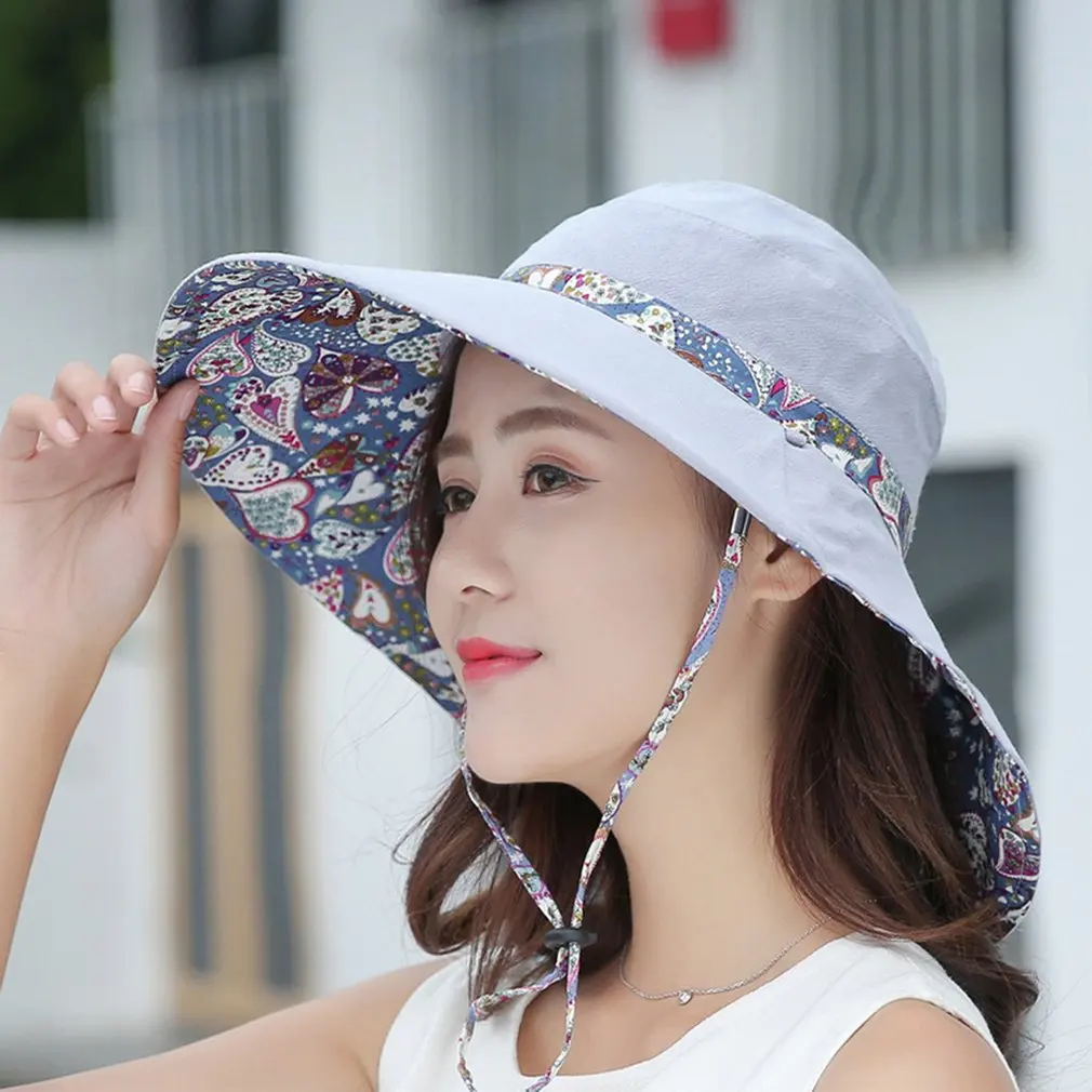 

New Brand Women Sun hat Summer Hat Folding Sunscreen Anti-uv big Summer Biking Beach Hat Fashion Sun hat