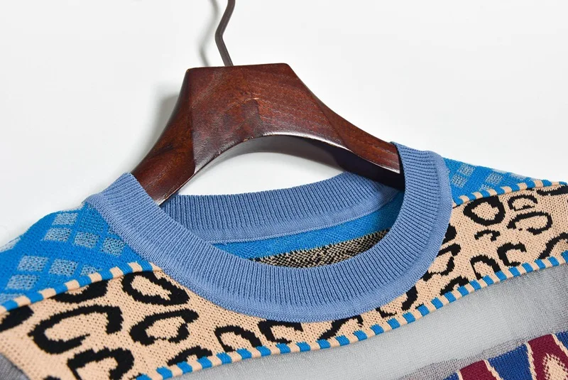 Женская трикотажная футболка с рукавом до локтя подиумная контрастных цветов