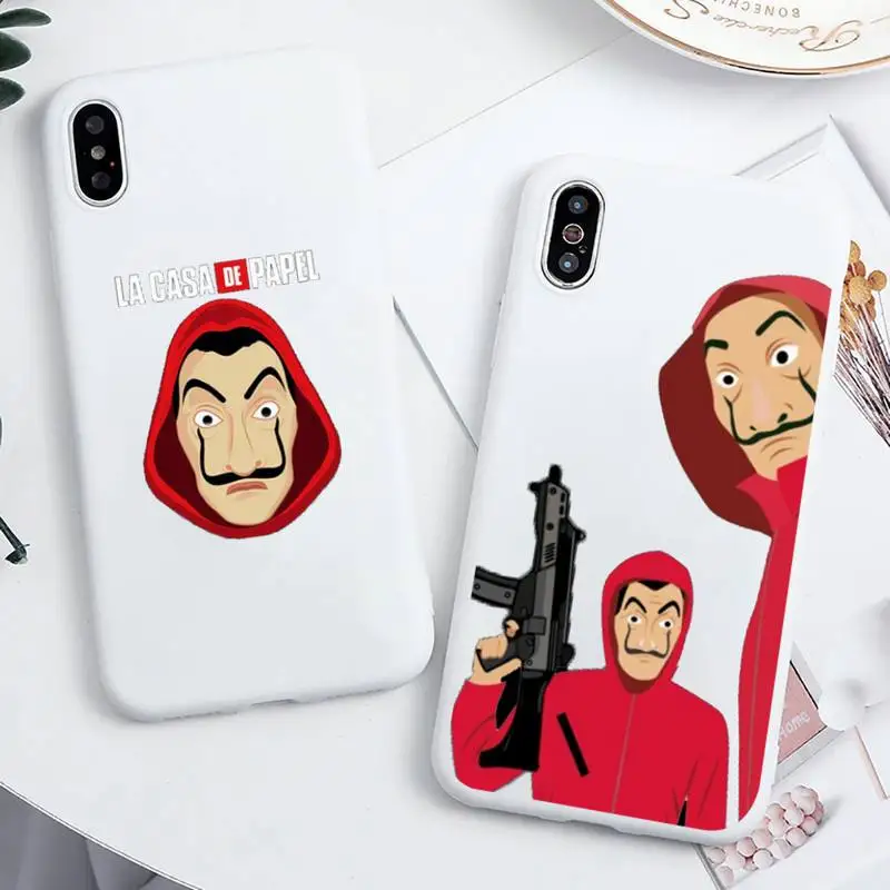 

Spain TV Money Heist House Paper Phone Case Candy Color for iPhone 11 12 mini pro XS MAX 8 7 6 6S Plus X 5S SE 2020 XR