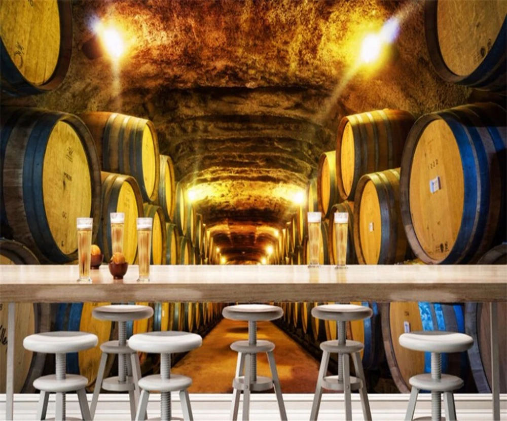 Большой заказ обои Европейский ретро Ностальгический винный погреб бар