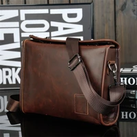 genuine leather men shoulder bag vintage leather laptop bag business travel messenger bags for men briefcase office a4 document