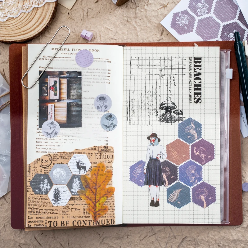 Винтажные Декоративные наклейки для скрапбукинга с изображением растений