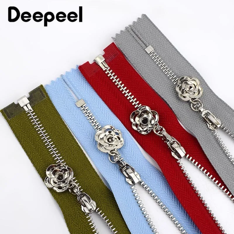 

Deepeel 5pcs 3# Metal Zipper 20/25/30/40/50/60/70cm Auto Lock Close&open Zip for Sewing Bags Pocket Wallet Garment Accessories