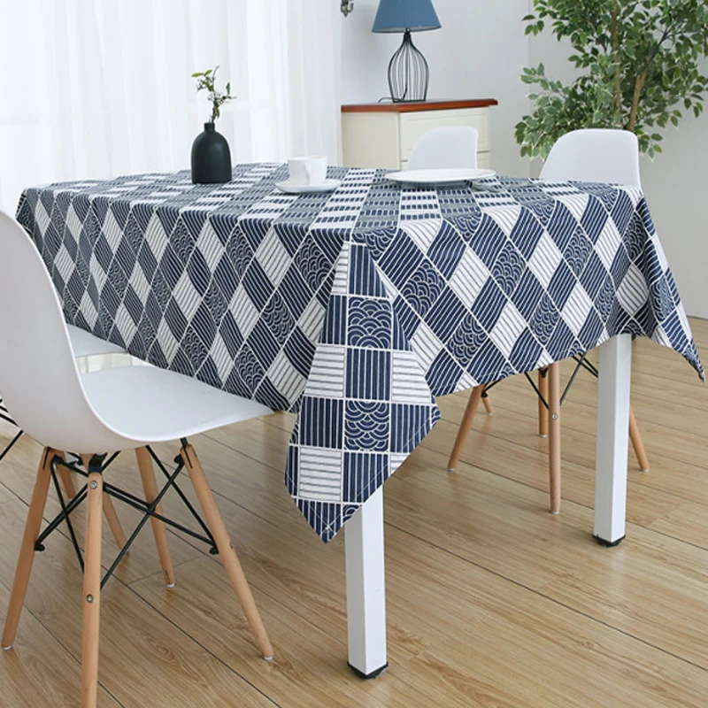 Скатерть из хлопка и льна в японском стиле домашняя прямоугольная скатерть для