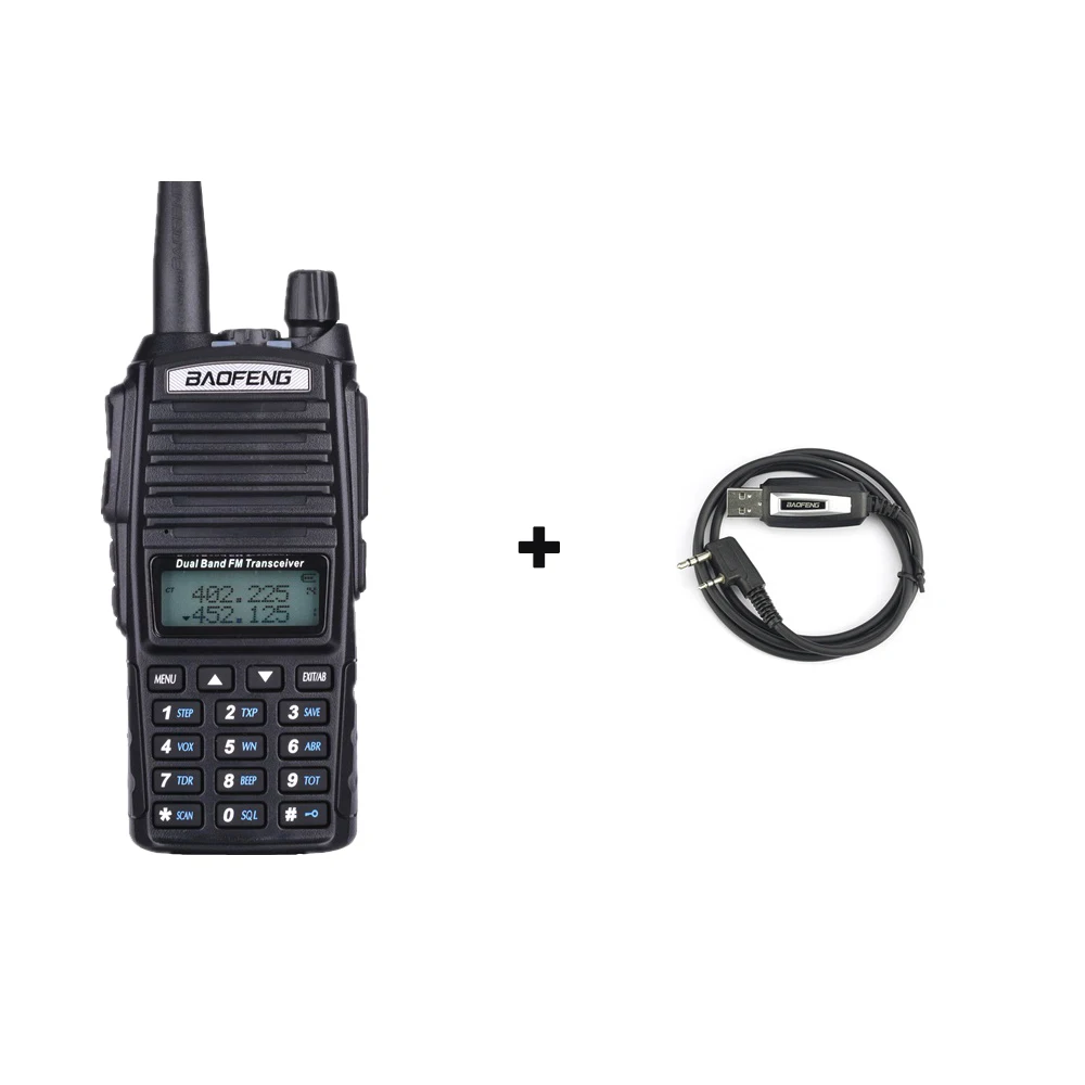 1 radio add 1cab Baofeng двухстороннее радио UV-82 рация 8 Вт 128 канал двухдиапазонный УКВ 136-174 МГц 400-520 МГц Портативный Baofeng UV82 радиоприемник - Цвет: 1 radio add 1cab