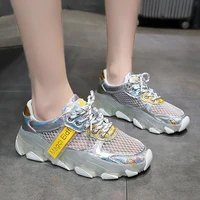 ladies sneakers platform vulcanized shoes fashion breathable casual shoes 2021 mesh breathable sandals sneakers