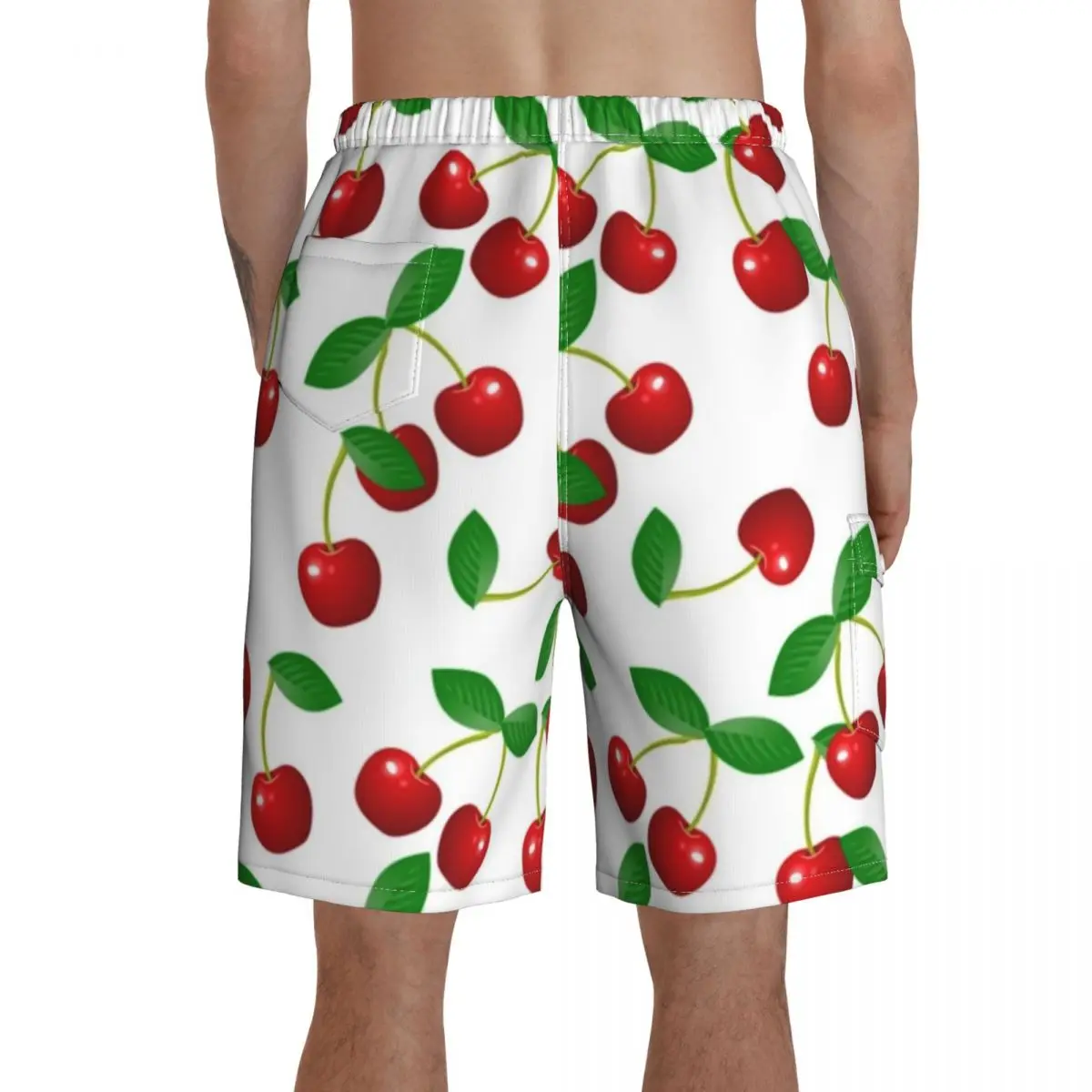 

Cherry Board Shorts Men Beach Swimming Trunks Polyester Pattern Swim Trunks