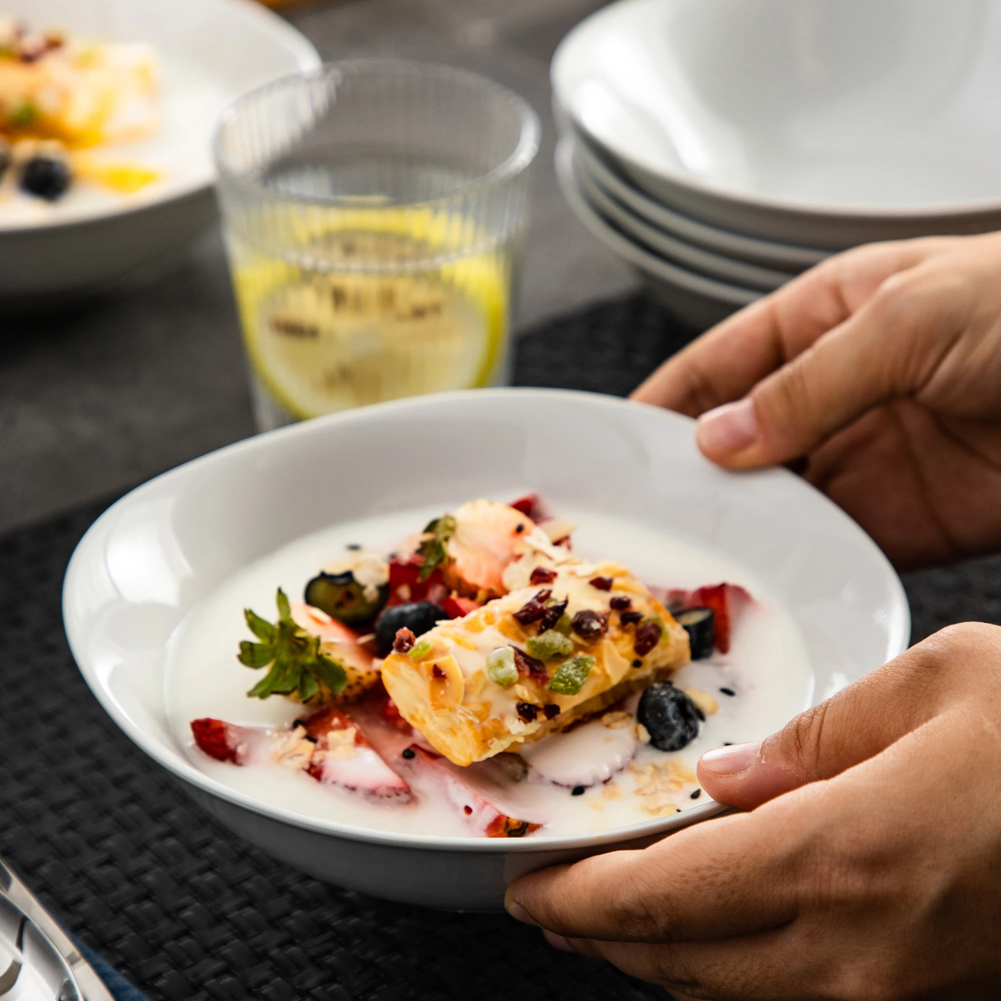 Малакаса Elisa 6 шт. 7 дюймов набор мисок для супа фарфоровая зерновая салатная миска