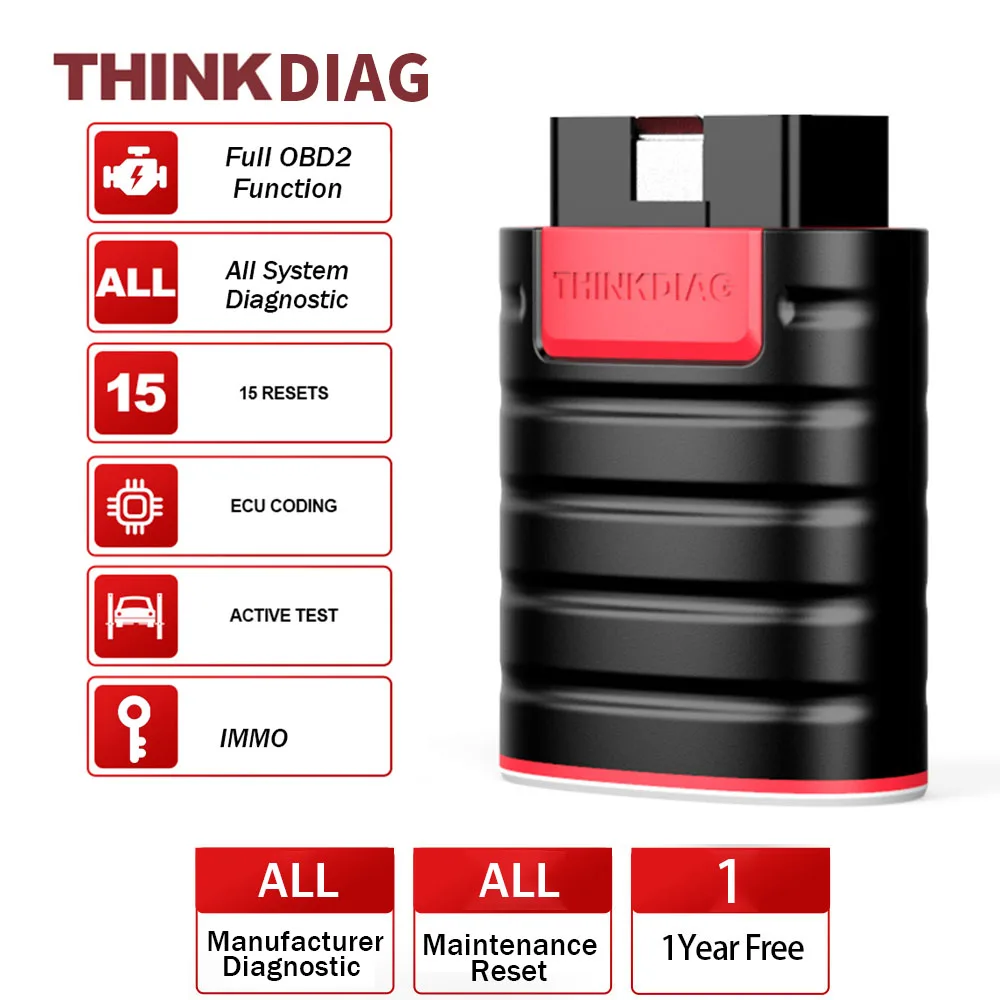 Диагностический сканер Thinkdiag OBD2 Bluetooth прибор для диагностики автомобиля с