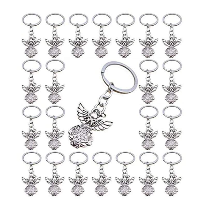 

Guardian Angel Keychains Set of 30 Metal Zinc Alloy Creative Mini Key Chain for DIY Home Baby Shower Festival Party
