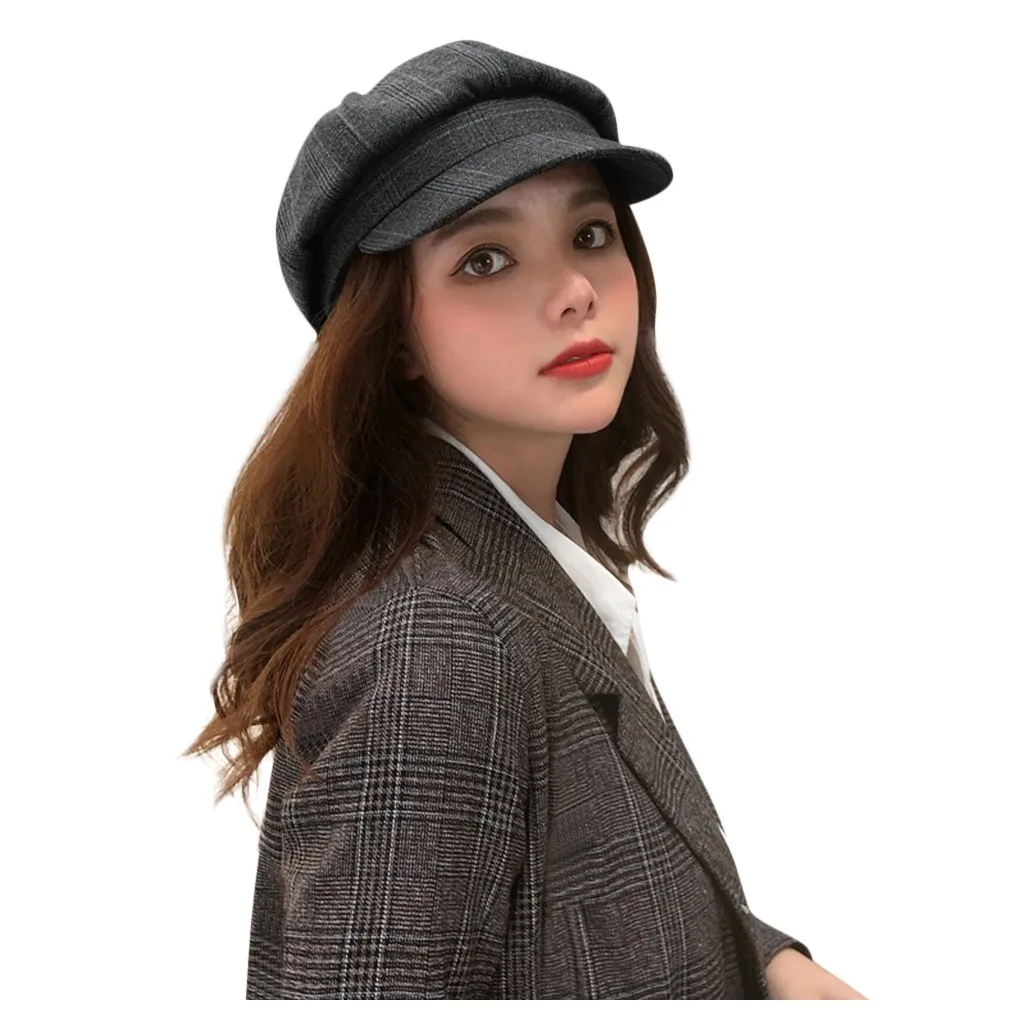 Однотонная Элегантная черная зимняя теплая удобная шляпа береты женская