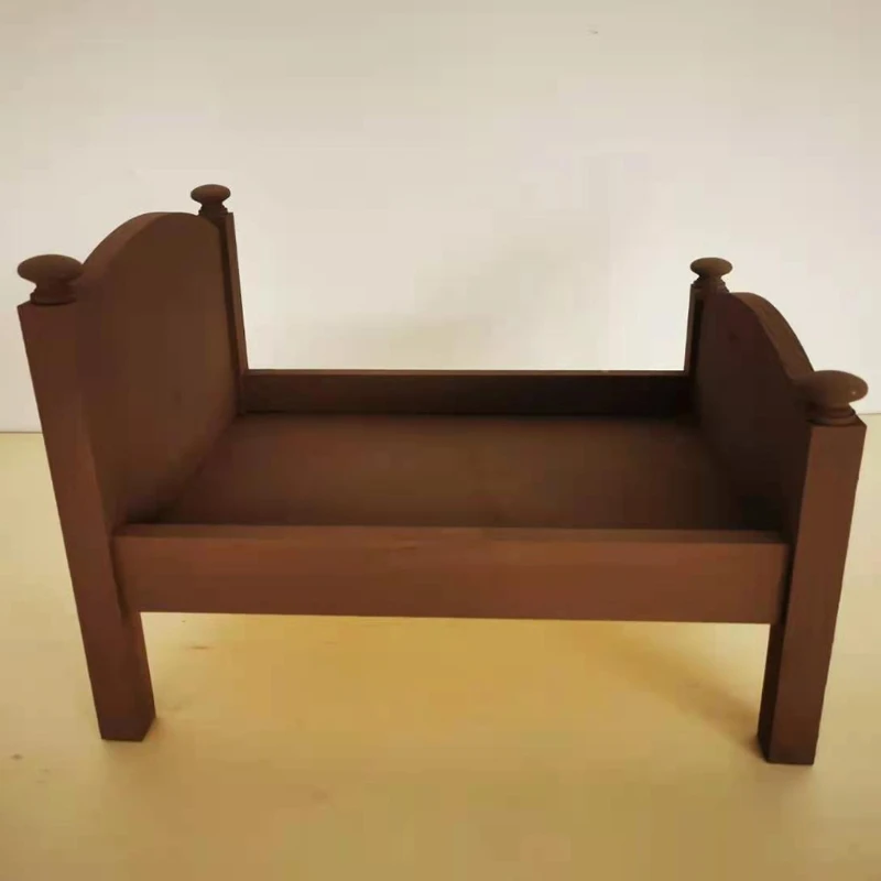 

T5EC Newborn Posing Mini Bed Baby Photo Shooting Props Wooden Crib for Infant Photography