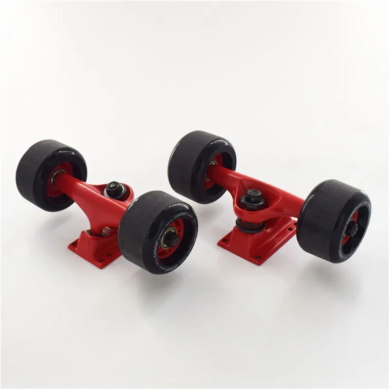 1 pair red black 4 шт./партия матовые поверхности Скейтборд Доска колеса с 72 мм 70 мм диаметр скейтборд Rodas 82A черный длинный дрейф доска аксессуары - Цвет: 1 pair red black