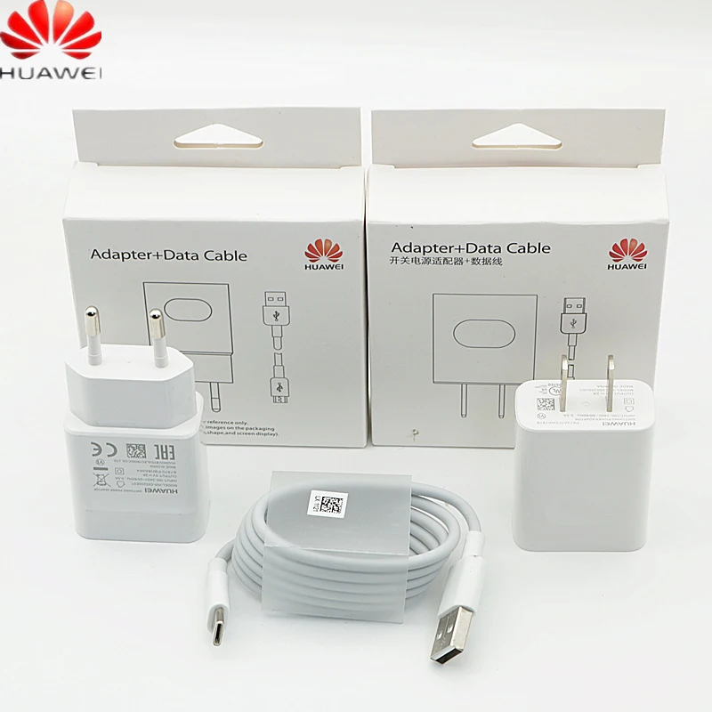 Оригинальное зарядное устройство Huawei 5 В 2 А вилка стандарта США и ЕС Usb 3 1 кабель
