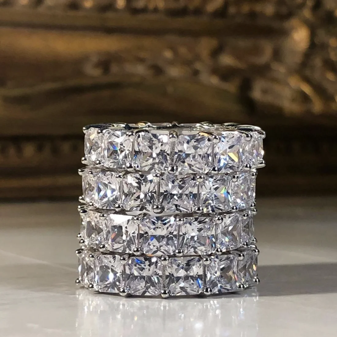 Кольца унисекс розовое золото 18 карат с бриллиантами | Украшения и аксессуары