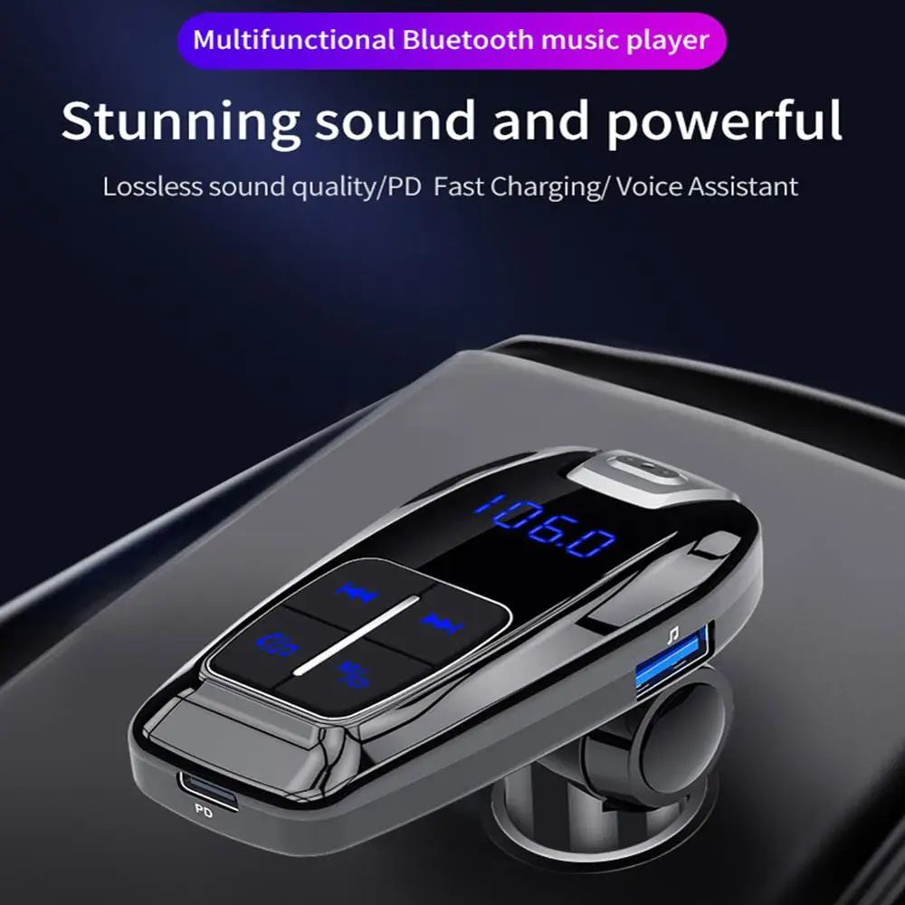 Цифровой PD3.0 Быстрая зарядка Автомобильный Bluetooth MP3-плеер включение аудио