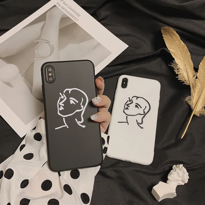 Чехол для телефона в стиле ретро с абстрактной картиной девушек iPhone 11 Pro Max XR Xs X 7