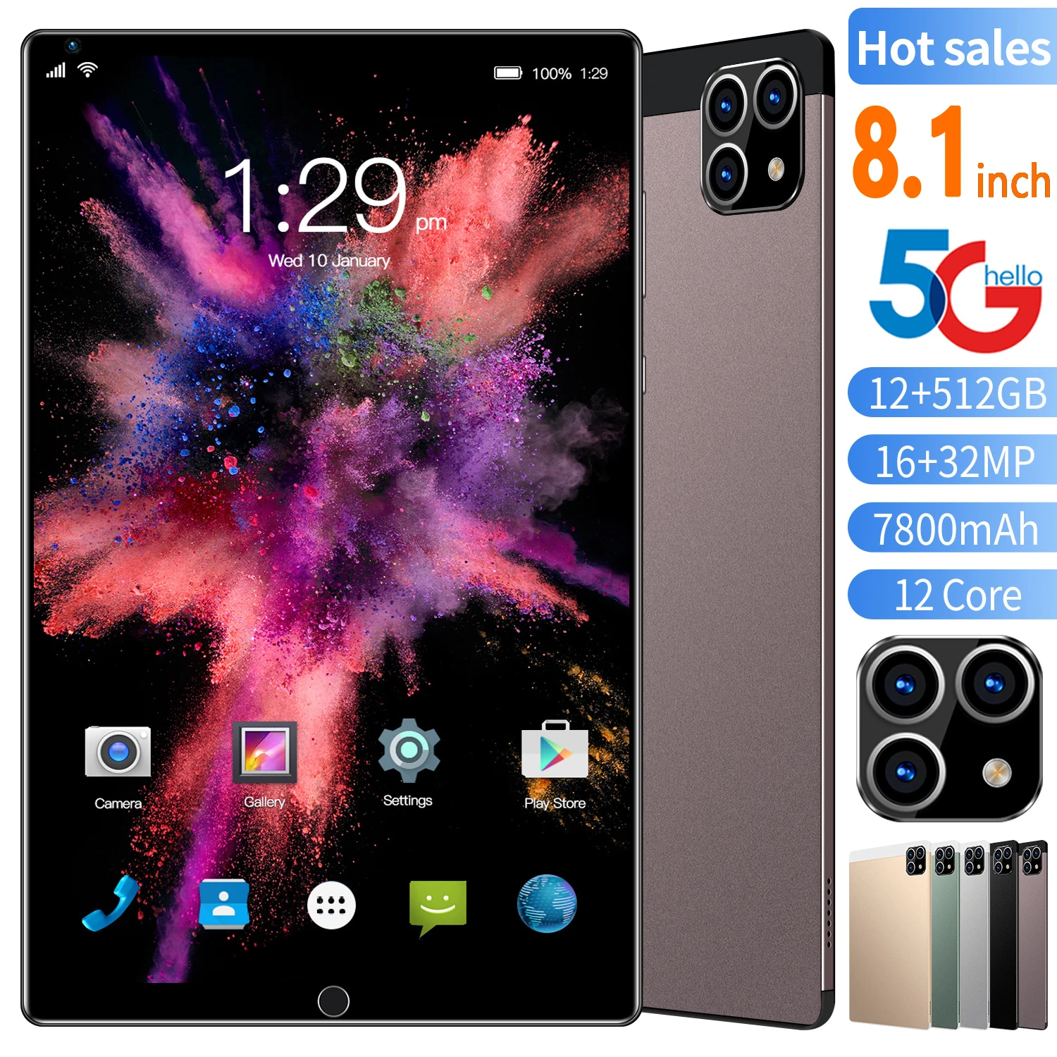 

2021 Newest Global version 256G 8.1 inch 4G Phone Call tablet 8 256GB ROM Android 9.1 8800mAh 1960*1080 tablet PC