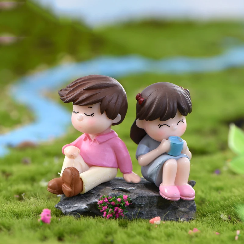 Sweety пара стульев статуэтки Сказочный Садовый Гном моховые террариумы Resin Crafts Home