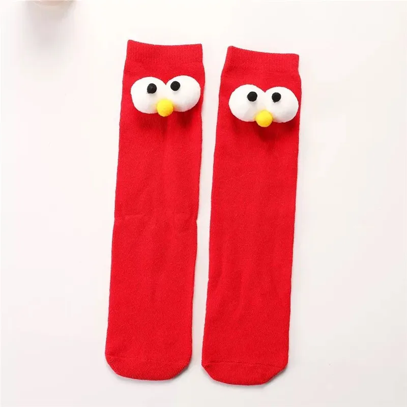 1 Baby Cotton Long Socks Toddler Colorful Cute Cartoon 3D Big Eyes Sock Kids Solid Color Socks Spring Autumn Fashion Kids Gift - Цвет: 1