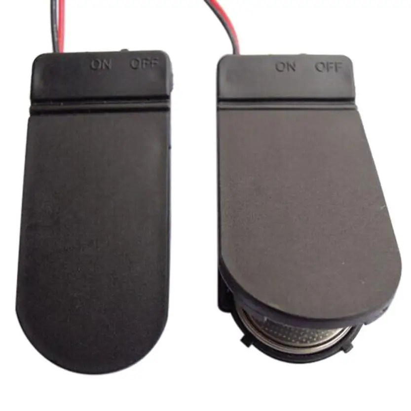 100 шт./лот 2x держатель для монетных батарей CR2032 с крышкой, проводами 6В и выключателем ON/OFF.