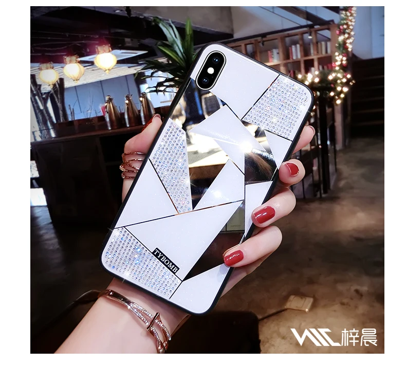 Luxury Creative Mirror Rhombus Phone Case For iPhone 11 Por Max X XR XS MAX Cover 8 7 6 Plus Fashion Water Drill |