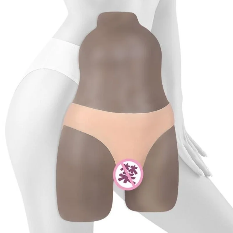 Силиконовые трусы с фальшивой вагиной для мужчин переодевающихся в женщин, трансгендеров, шимейлов и мягкими сиськами.