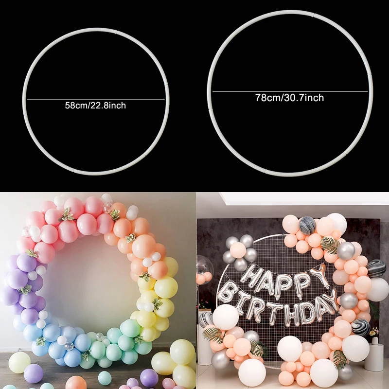 

58/78cm Circle Balloon Garland Arch Balloon Accessories Plastic Ring Stand Arch Frame for Wedding Birthday Background Decoration