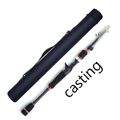 casting with tube Туристическая углеродная телескопическая спиннинговая Удочка 1,95 м/2,1 М/2,4 м/2,7 м МОЩНЫЙ СВЕТИЛЬНИК портативная приманка с трубкой чехол - Цвет: casting with tube
