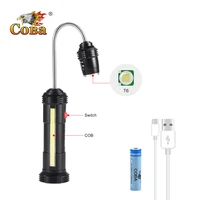 led bbq lamp cob portable spot light magnetic usb rechargeable 18650 battery camping lantern t6 worklight waterproof zoomable