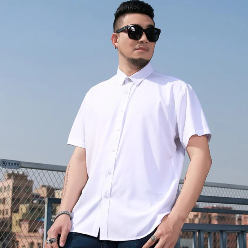 Блузка женская белая с коротким рукавом 10XL 11XL 165 кг | Мужская одежда