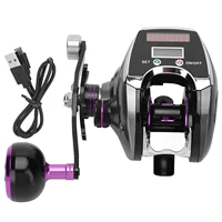 digital display electric fishing reel 9 gear magnetic brake rechargeable baitcast reel spool spinning wheel fishing accessories